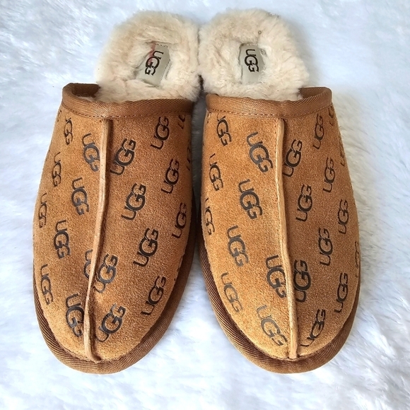 UGG's Pearl Embossed Logo Suede Slippers - Picture 3 of 6